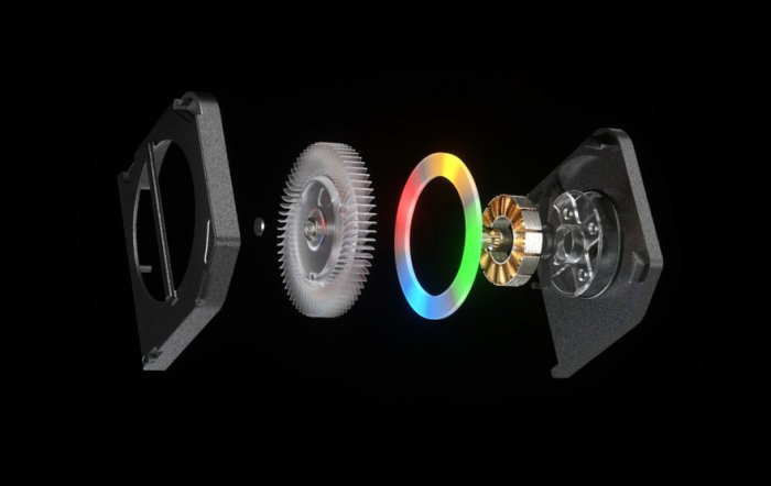 A Gaming Smartphone with Transparent Housing and LED-Lit Cooling Fan ... Cooling fan for gaming phones